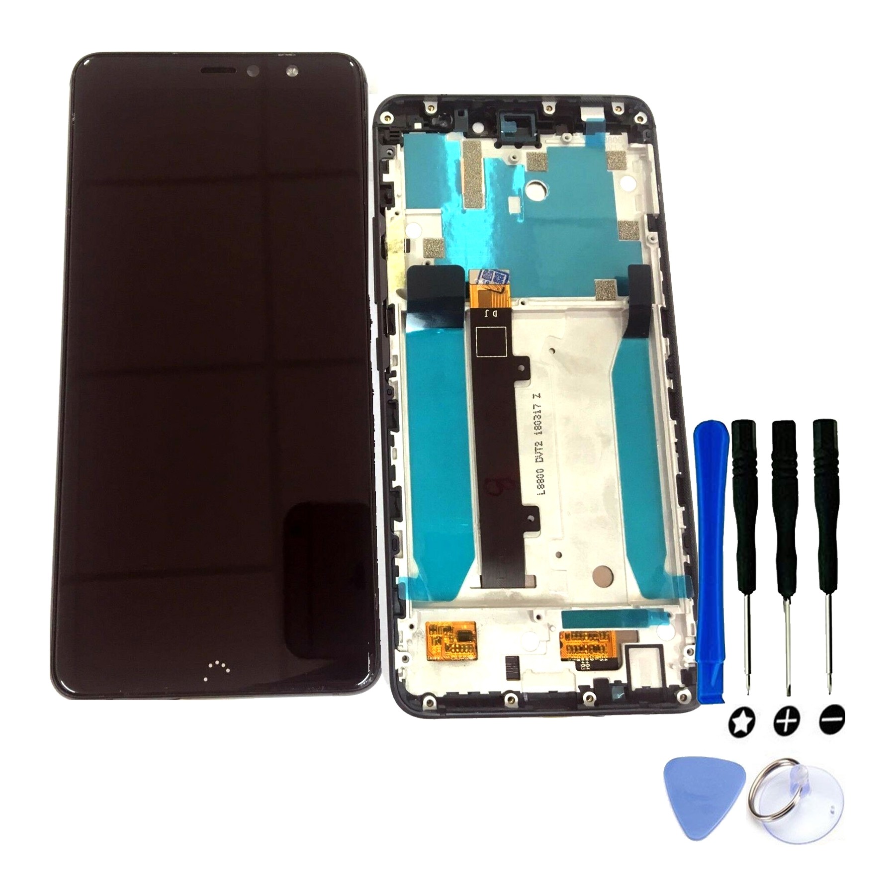 Kit Reparación Pantalla Para Bq Aquaris X2, X2 Pro Con Marco Negra