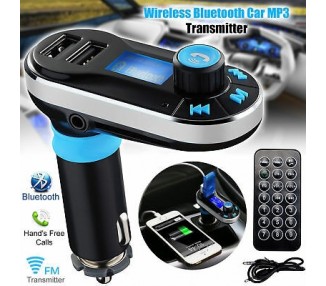 Transmisor Fm Cargador Usb Reproductor Mp3 Manos Libres Bluetooth Para Coche