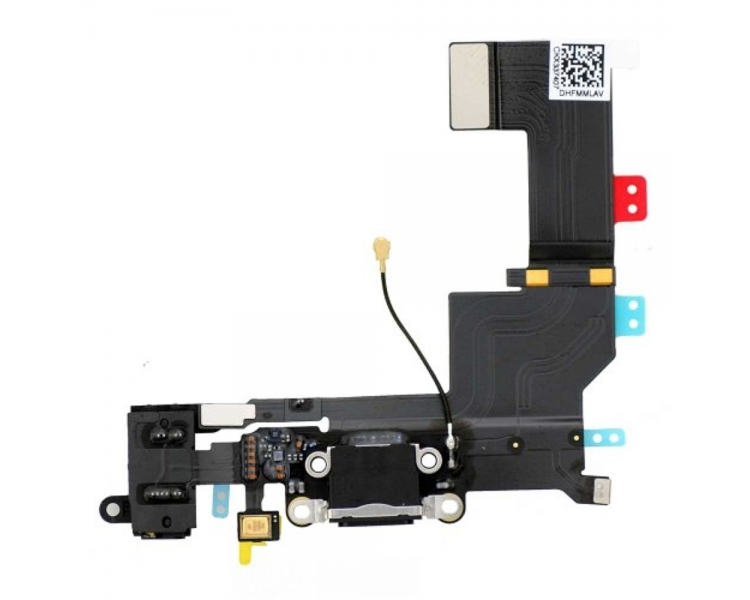 Conector Dock de carga de 3,5 mm puerto Flex Cable para iPhone 5s Negro ARREGLATELO - 1