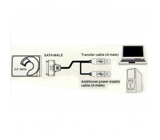 USB cable to SATA 2.5 external hard disk HDD SSD Adapter Converter"