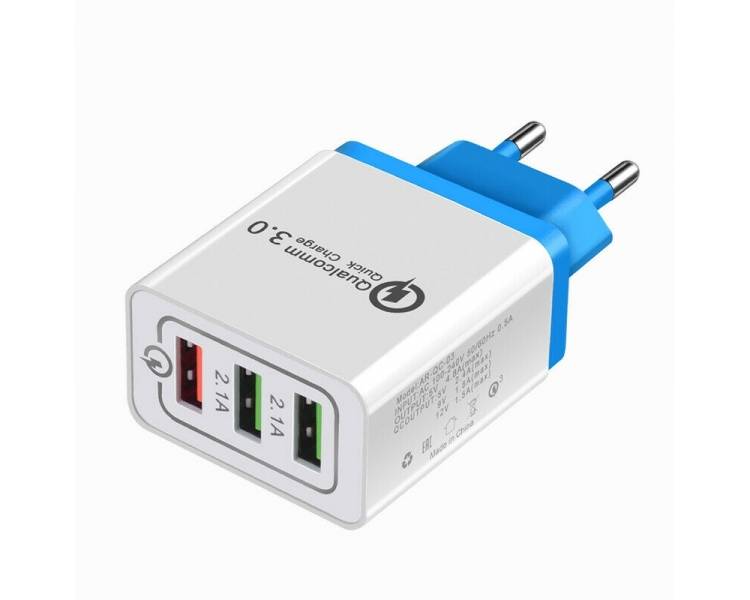 Triple Usb Universal Fast Charger Qualcomm 3.0 for Phones and Tablets