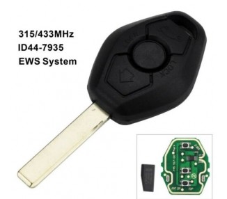 Llave Completa Con Electrónica Para Bmw Serie 3 5 6 7 433Mhz Pcf7935 Hu92