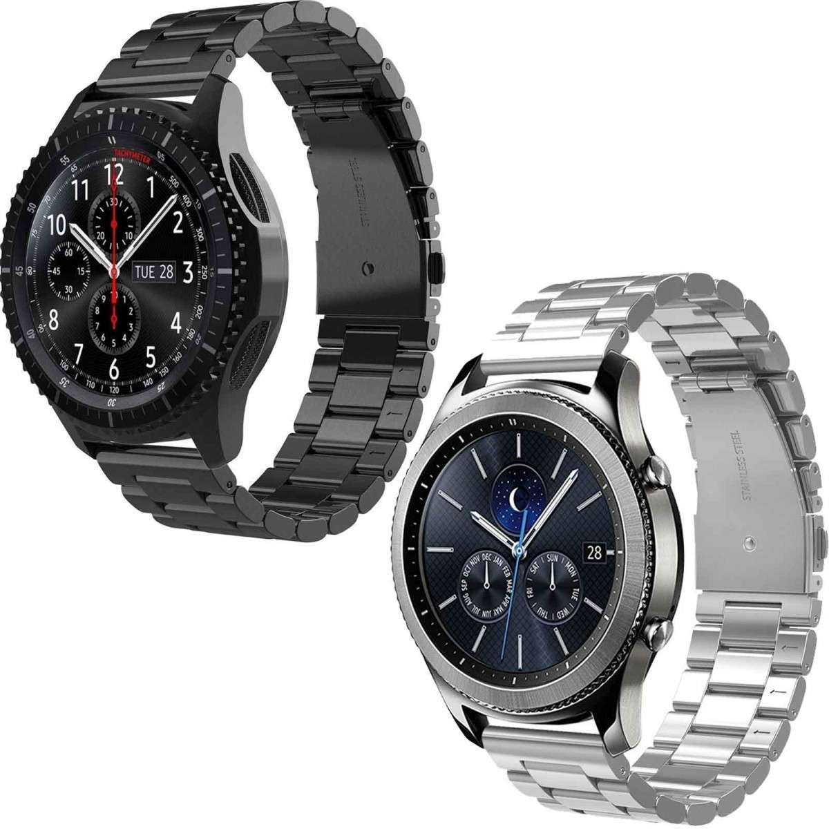 ✓ Reloj de pulsera de correa de acero inoxidable para Samsung Gear