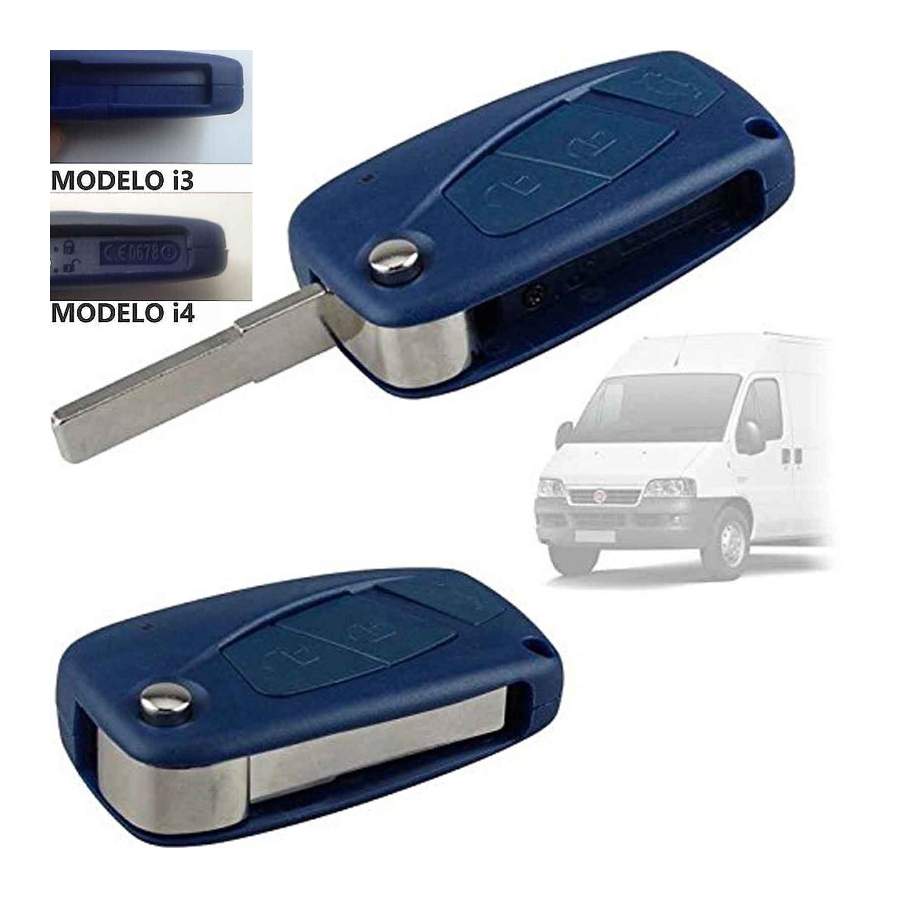 Carcasa Llave Mando Funda Fiat Panda Ducato Punto Stilo 2 3 Botones Modelo i4