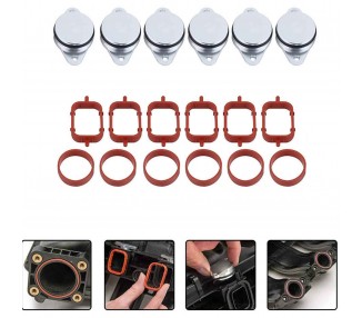 6X Admisión Swirl Flaps Bmw With Manifold Gasket 32 Mm