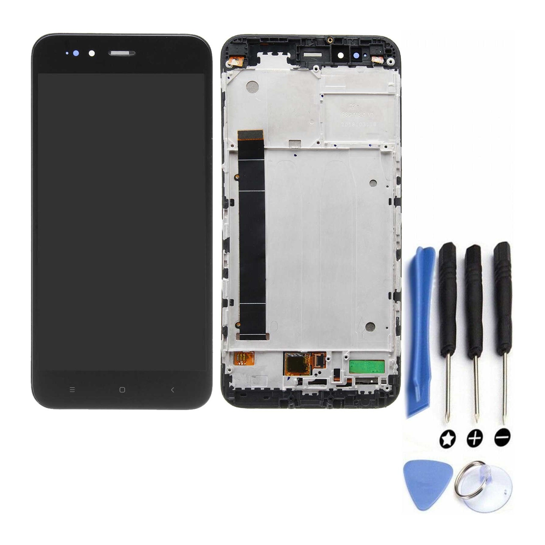 Kit Reparación Pantalla para Xiaomi Mi A1, Xiaomi Redmi 5X Con Marco Negra