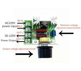 Regulador voltaje ajustable 50-220V AC 2000W 10A tension PWM Motor dimmer A0020 