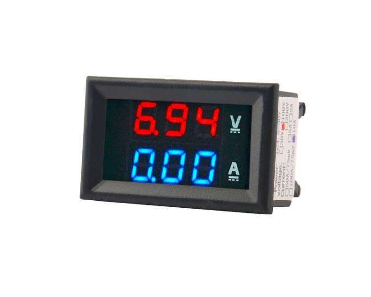 Voltimetro Amperimetro 100V 50A Digital DC Rojo Azul voltmeter Panel M0073