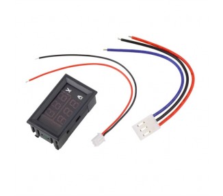 Voltimetro Amperimetro 100V 50A Digital Dc Rojo Azul Voltmeter Panel M0073