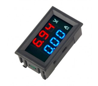 Voltimetro Amperimetro 100V 50A Digital Dc Rojo Azul Voltmeter Panel M0073