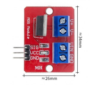 Controlador IRF520 PWM Mosfet 24V 5A Motor LED Luces Arduino Raspberry Pi A0022