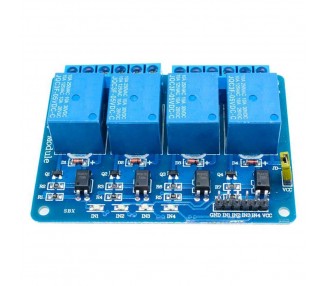 MODULO RELE 5V 10A DE 4 CANALES PARA ARDUINO ARM PIC AVR DSP RELAY RASPBERRY PI