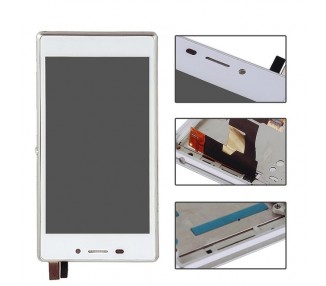 Display For Sony Xperia M2, Color White, With Frame