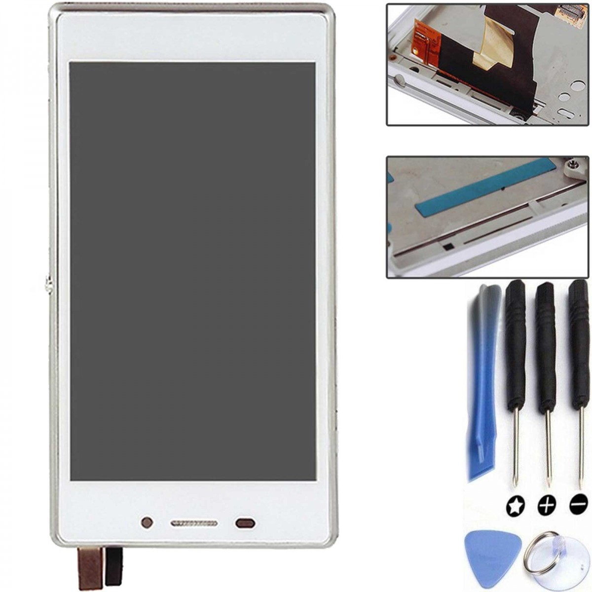 Display For Sony Xperia M2, Color White, With Frame ARREGLATELO - 1