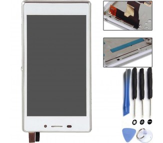 Display For Sony Xperia M2, Color White, With Frame ARREGLATELO - 1
