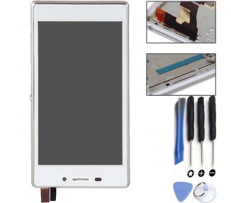 Display For Sony Xperia M2, Color White, With Frame