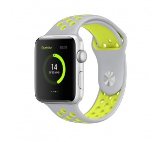 Apple Watch (Series 2) 42 mm - Aluminium argent - Bracelet sport Gris/Vert