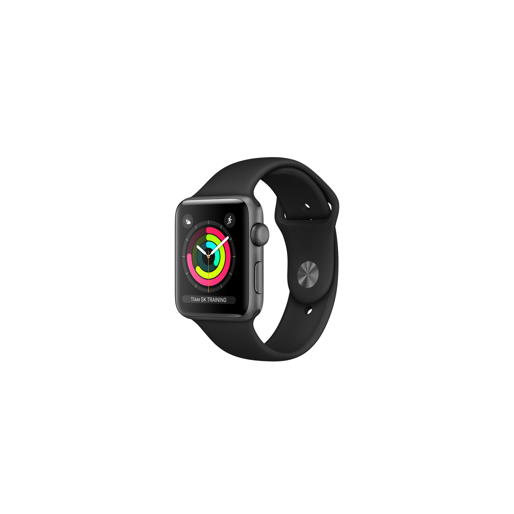 Apple Watch (Series 3) Gps 42Mm - Aluminium Gris Sidéral - Bracelet Sport Noir