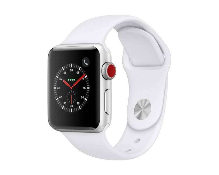 Apple Watch (Series 3) 42 - Aluminium Argent - Bracelet Sport Blanc