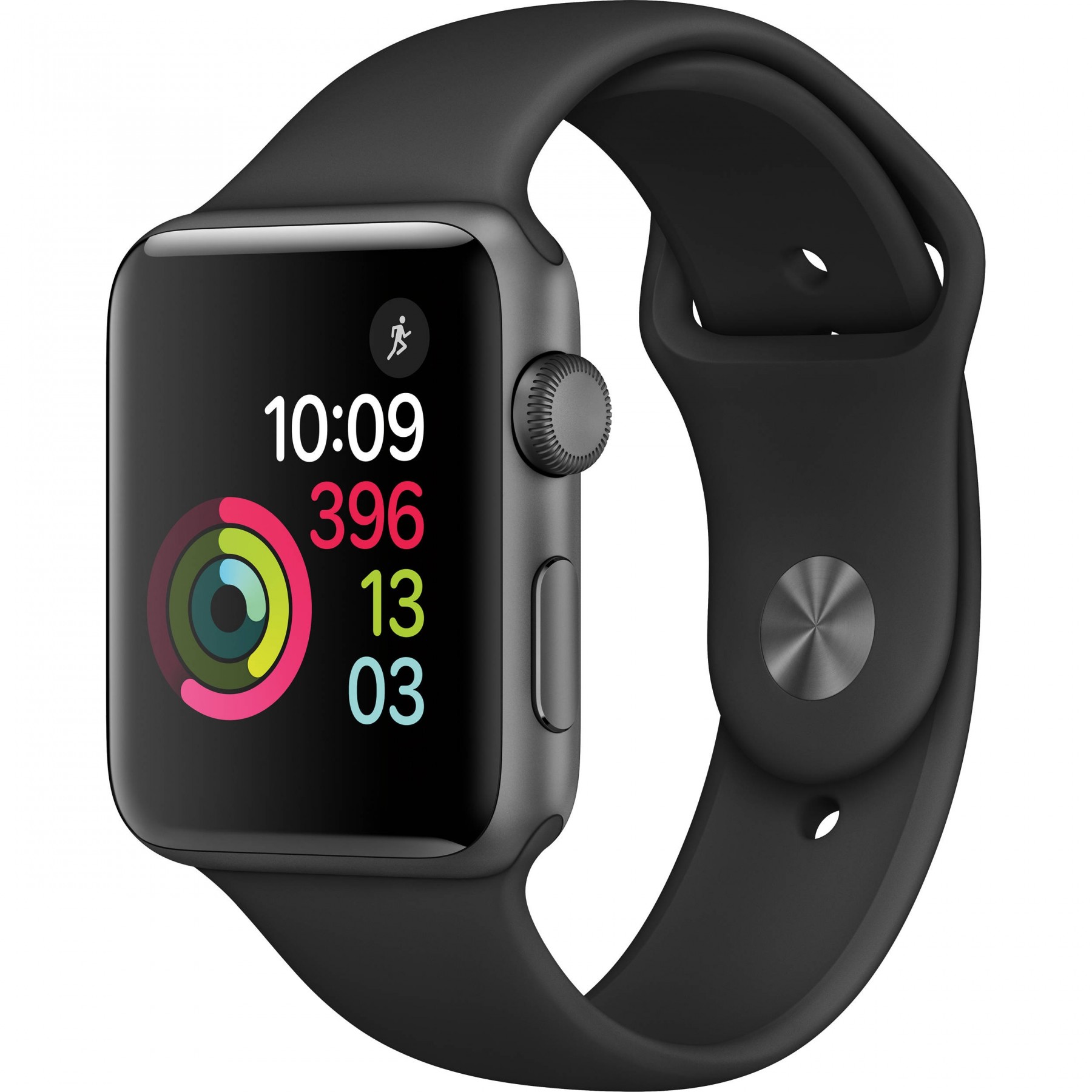 Apple Watch (Series 2) 38Mm - Aluminium Gris Sidéral - Bracelet Sport Noir