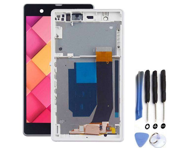 Kit Reparación Pantalla Para Sony Xperia Z L36H Con Marco Blanca