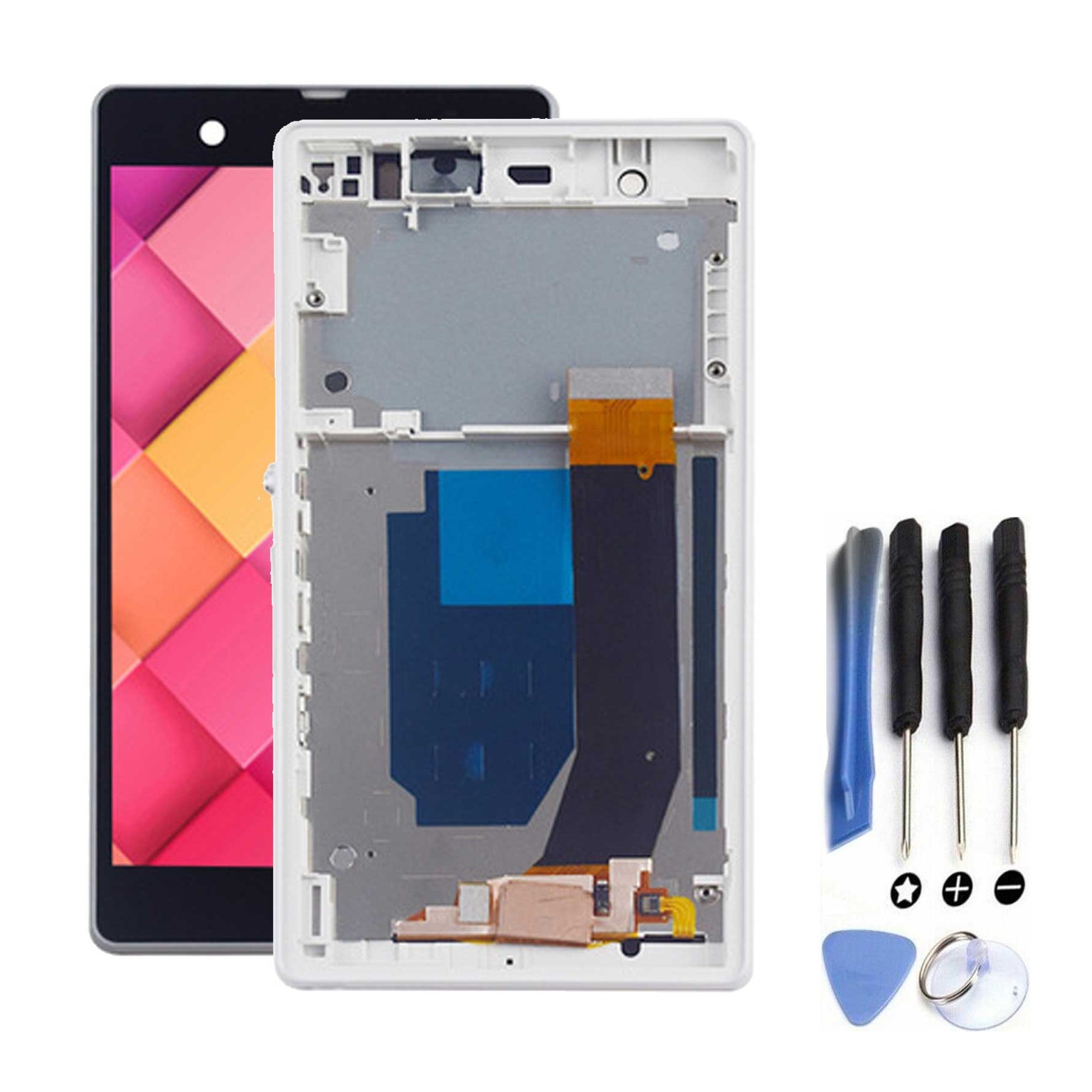 Kit Reparación Pantalla Para Sony Xperia Z L36H Con Marco Blanca