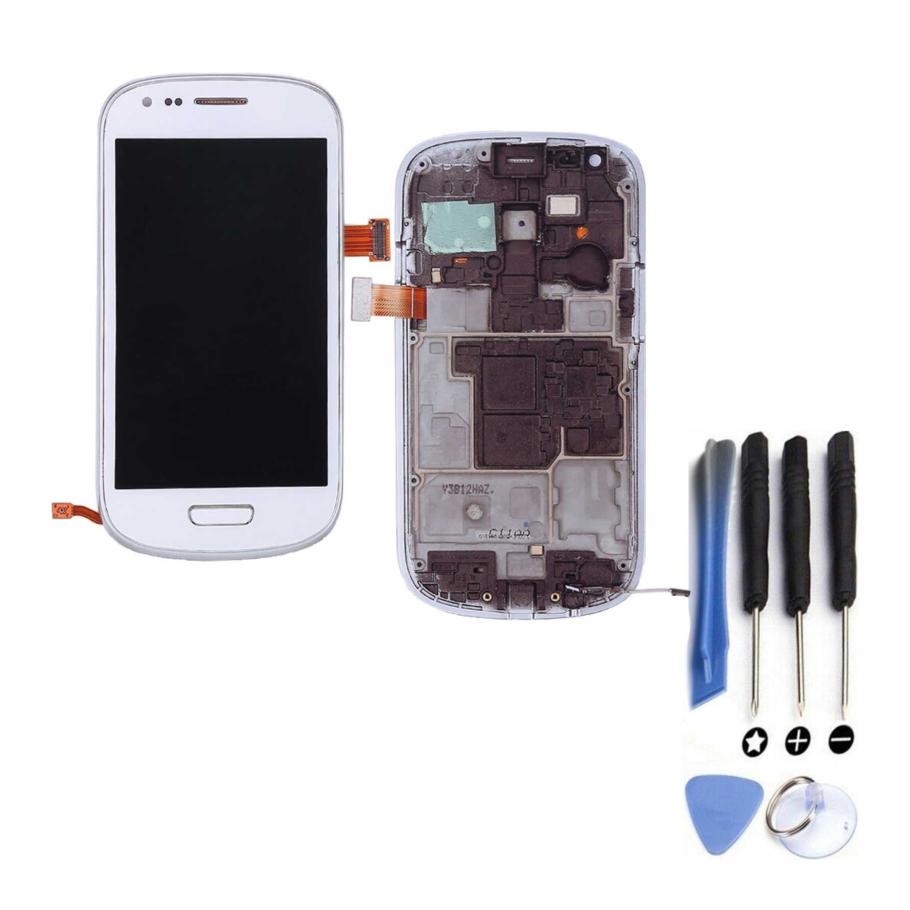 Kit Reparación Pantalla Para Samsung Galaxy S3 Mini I8190 Con Marco Blanca