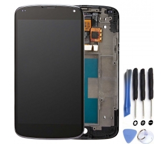 Plein écran pour LG NEXUS 4 E960 Noir Noir ARREGLATELO - 1