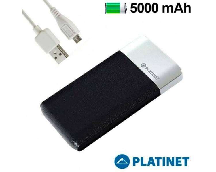 Bateria Externa Micro-usb Power Bank 5000 mAh Platinet Slim Negro (Polimero)