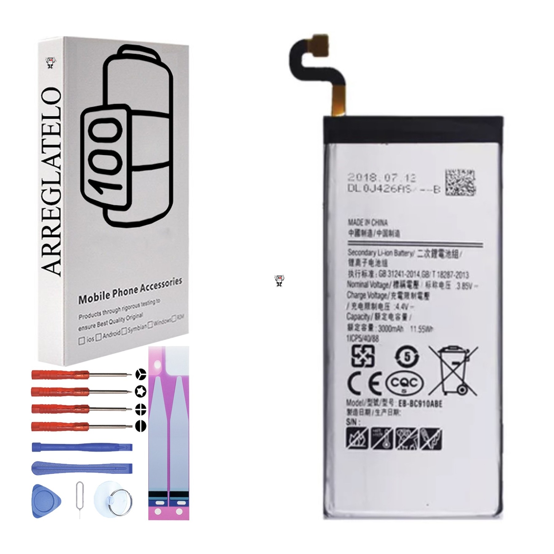 Bateria para Samsung Galaxy C910 SM-C9100, C10 Pro, MPN Original: EB-BC910ABE