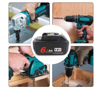 Bateria Recargable 18V 6.0Ah para Makita BL1830 BL1840 BL1850 BL1860B LXT 400