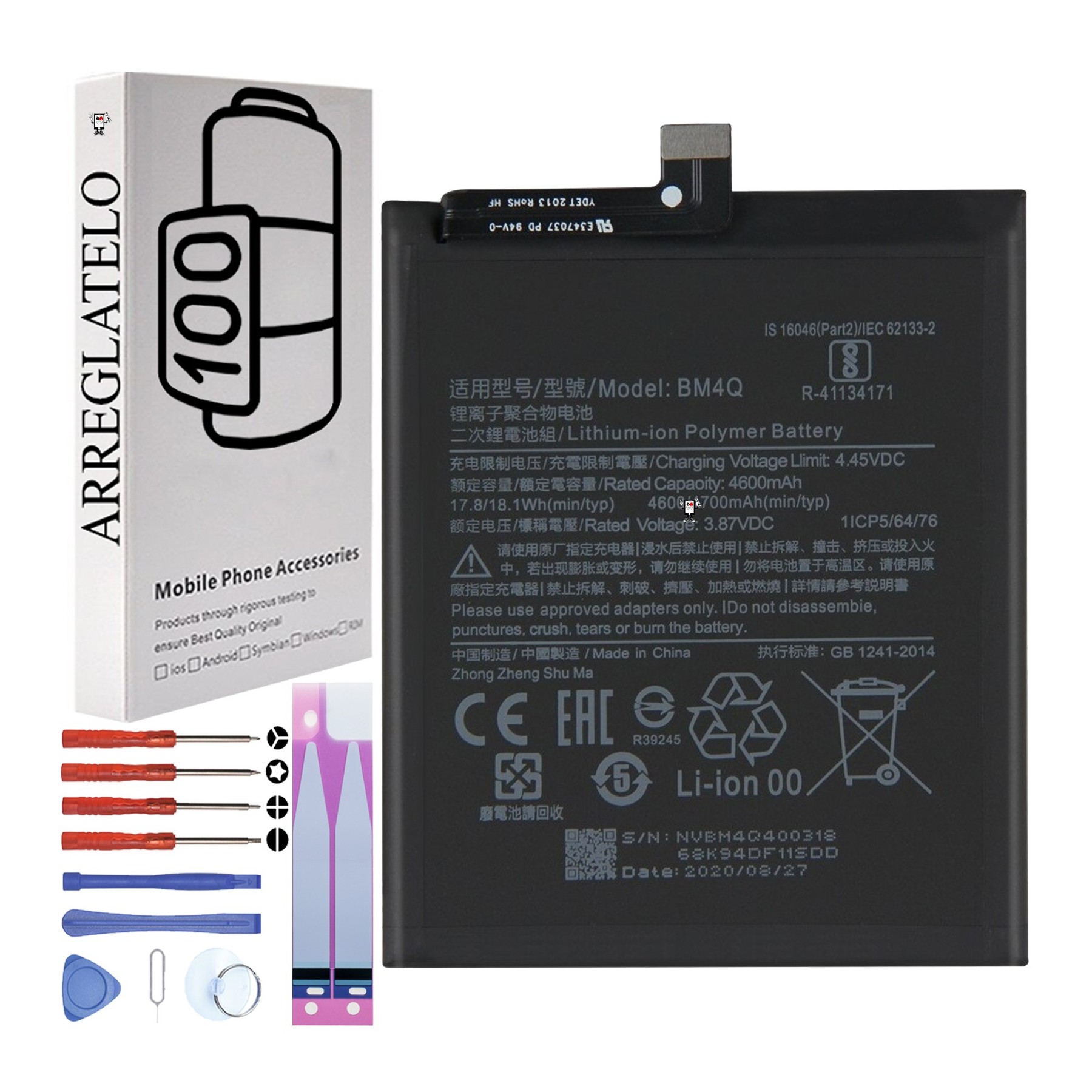 Bateria para Xiaomi Redmi K30 Pro, Pocophone Poco F2 Pro, MPN Original: BM4Q