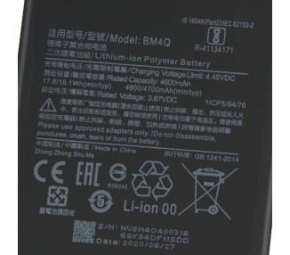 Bateria para Xiaomi Redmi K30 Pro, Pocophone Poco F2 Pro, MPN Original: BM4Q