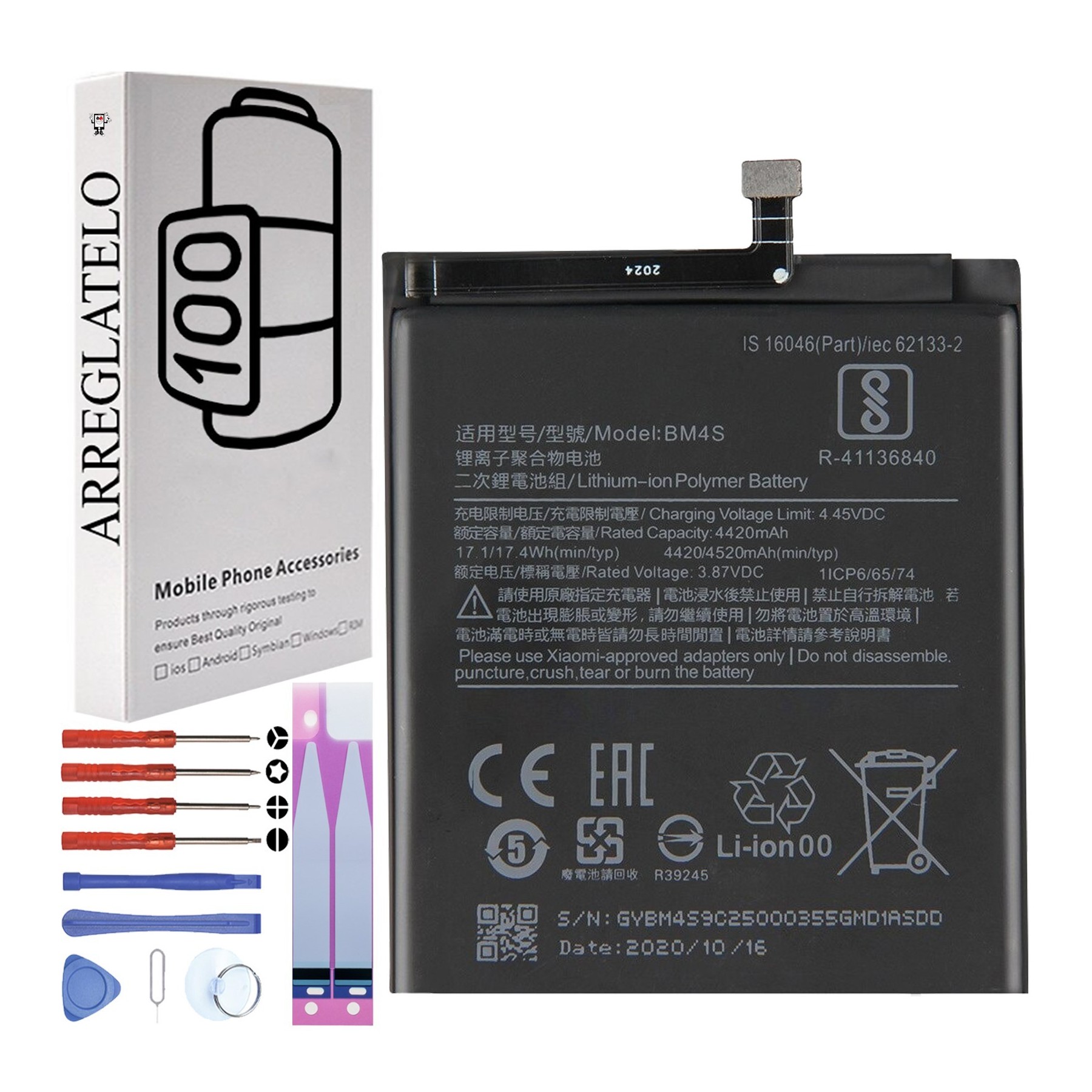 Bateria para Xiaomi Redmi 10X, 10X Pro 5G, M2004J7AC, MPN Original: BM4S