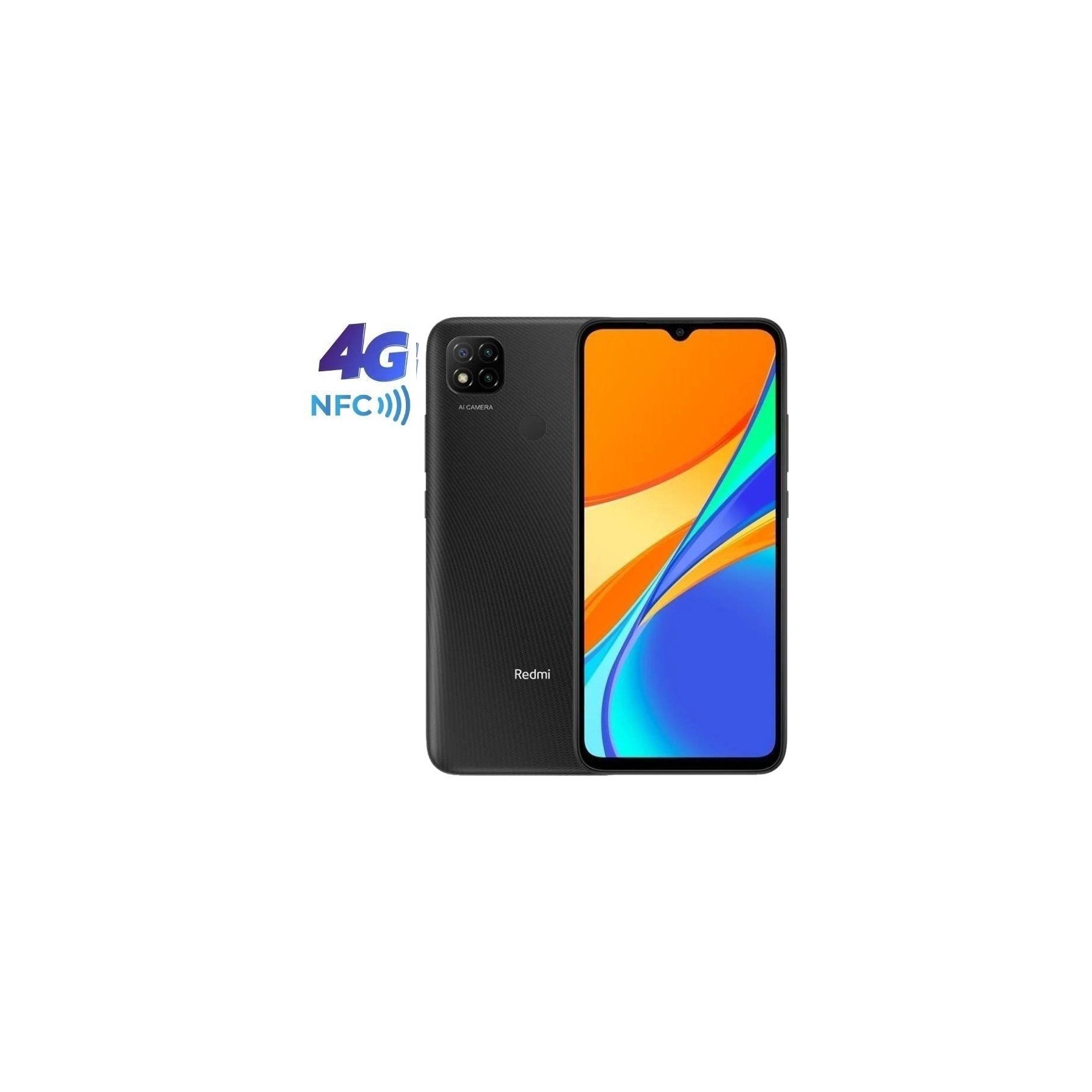 Smartphone xiaomi redmi 9c nfc 2gb/ 32gb/ 6.53'/ gris medianoche