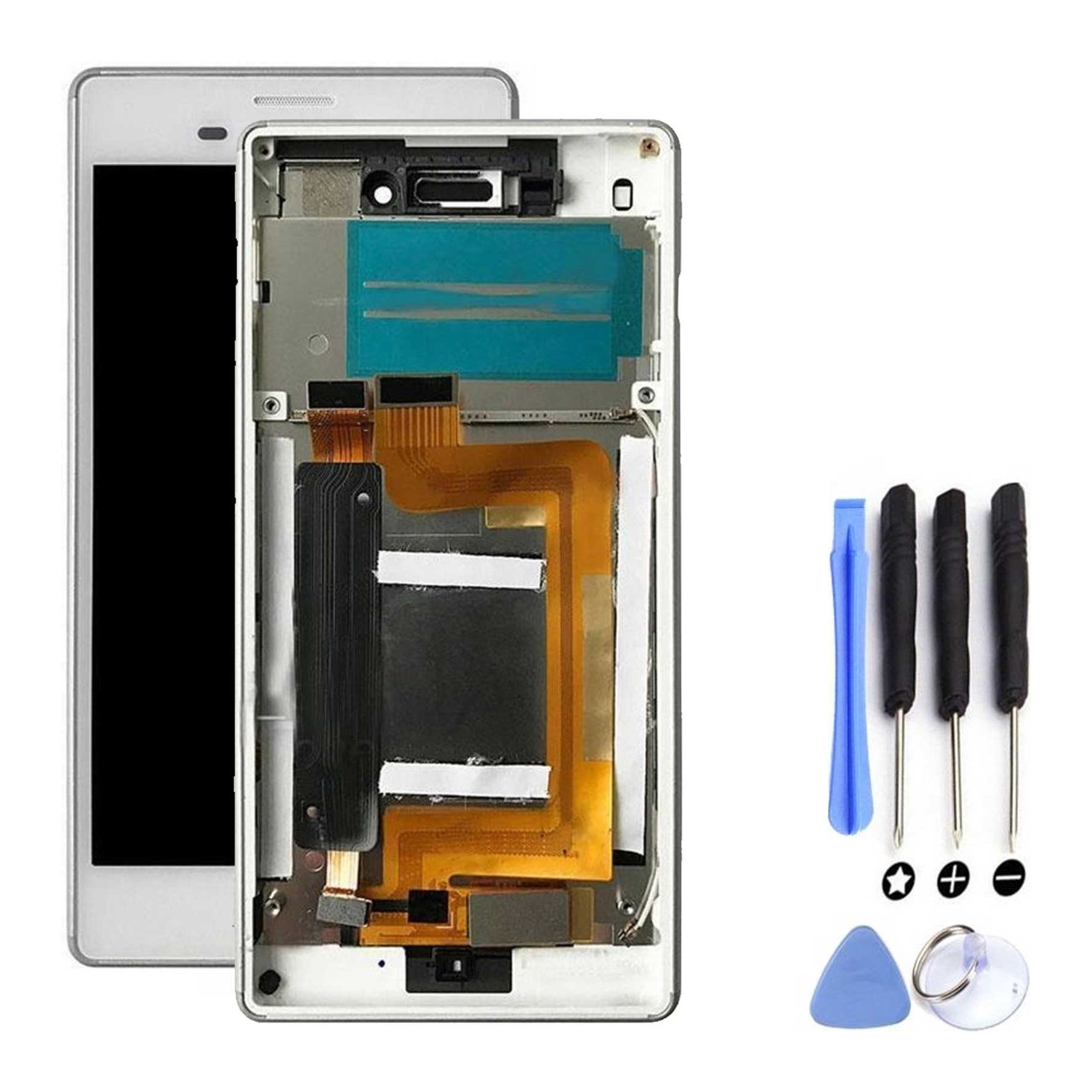 Kit Reparación Pantalla Para Sony Xperia M4 Aqua E2306 E2353 Con Marco Blanca