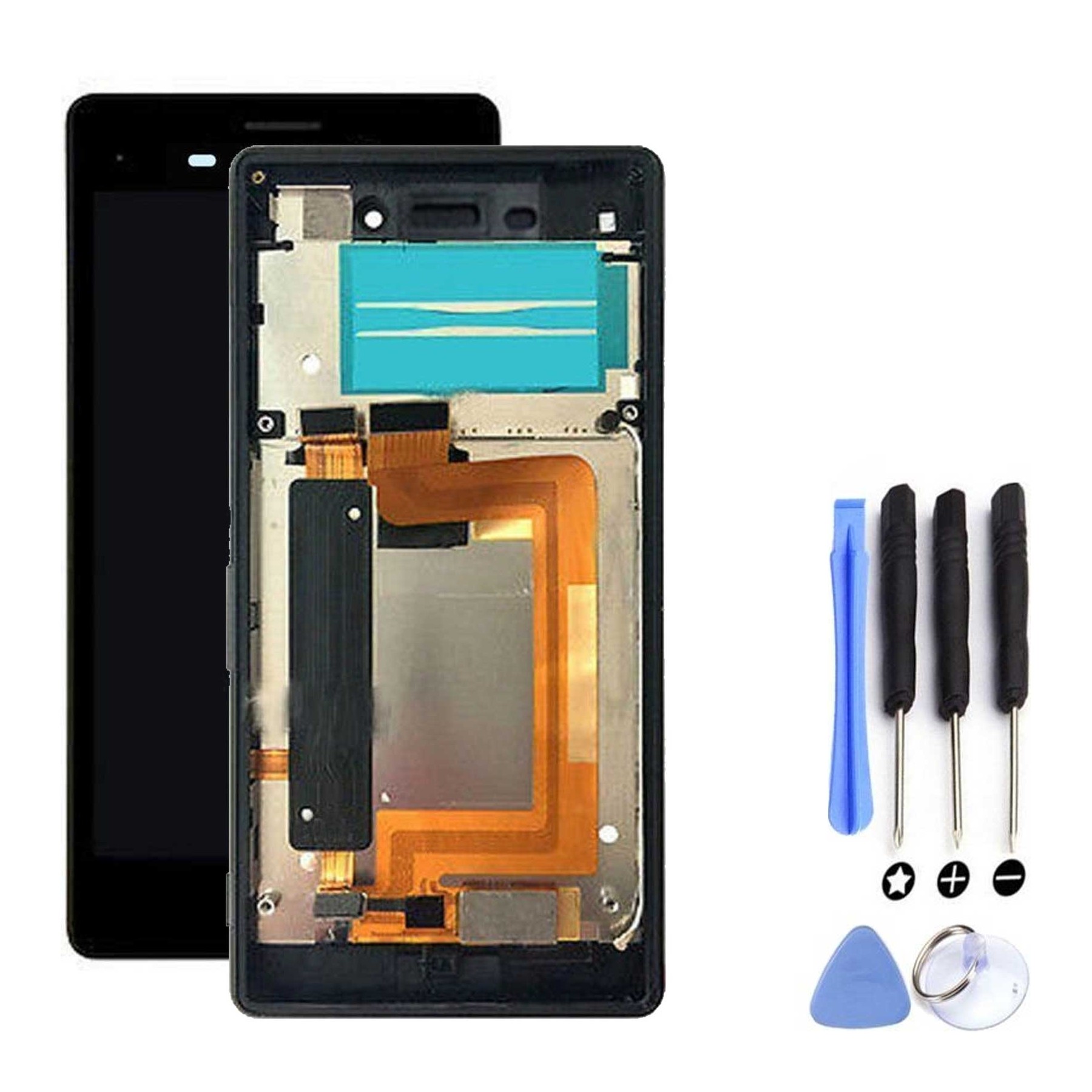 Kit Reparación Pantalla Para Sony Xperia M4 Aqua E2306 E2353, Con Marco, Negra