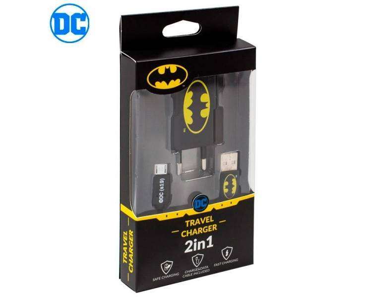 Cargador Universal Red Licencia DC Conector Micro-usb 1Amp Kit 2 en 1 Batman