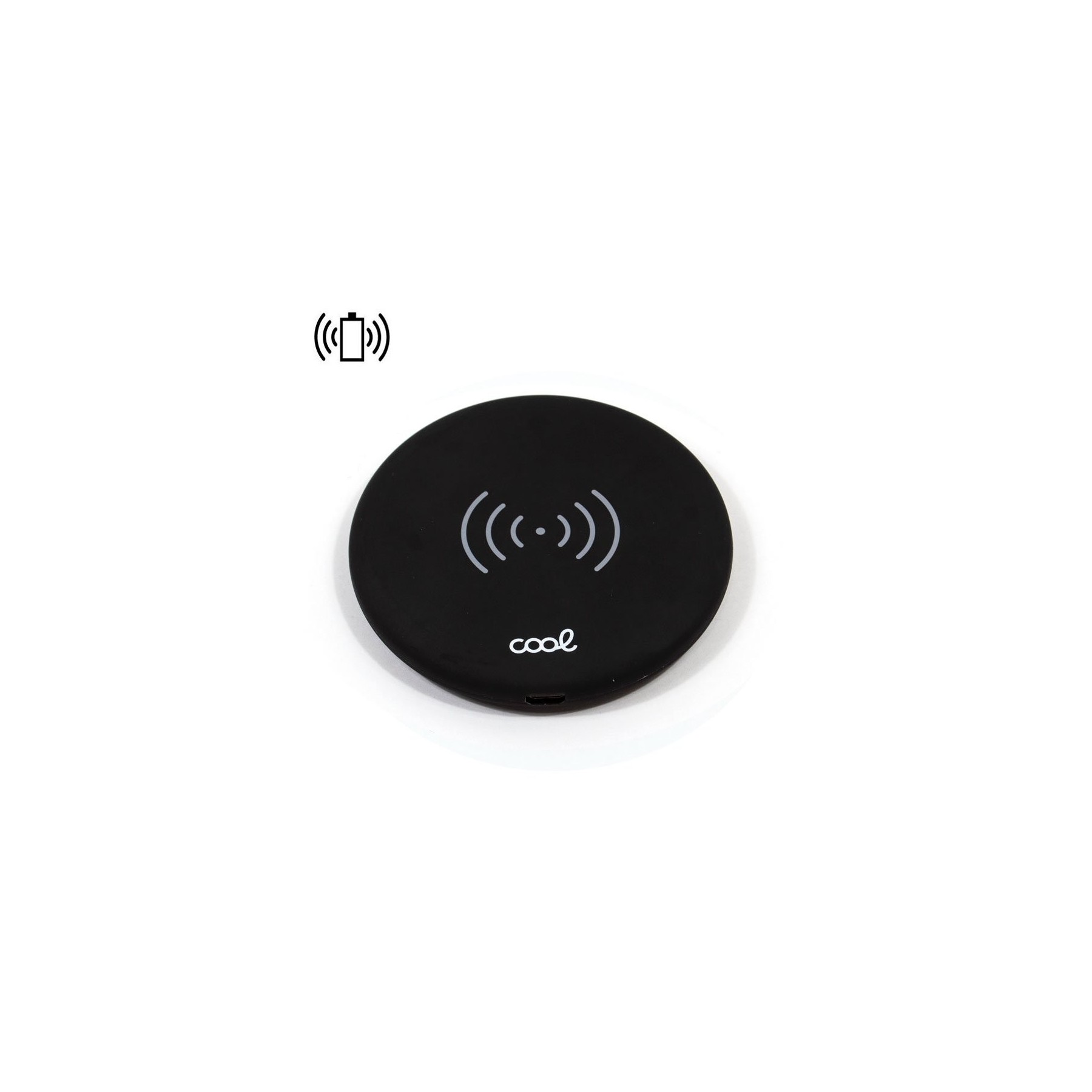 Dock Base Cargador Smartphones Inalámbrico Qi COOL Universal Negro