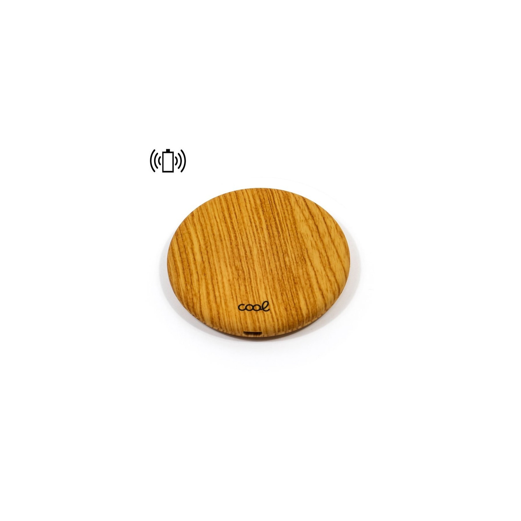 Dock Base Cargador Smartphones Inalámbrico Qi COOL Universal Textura Madera