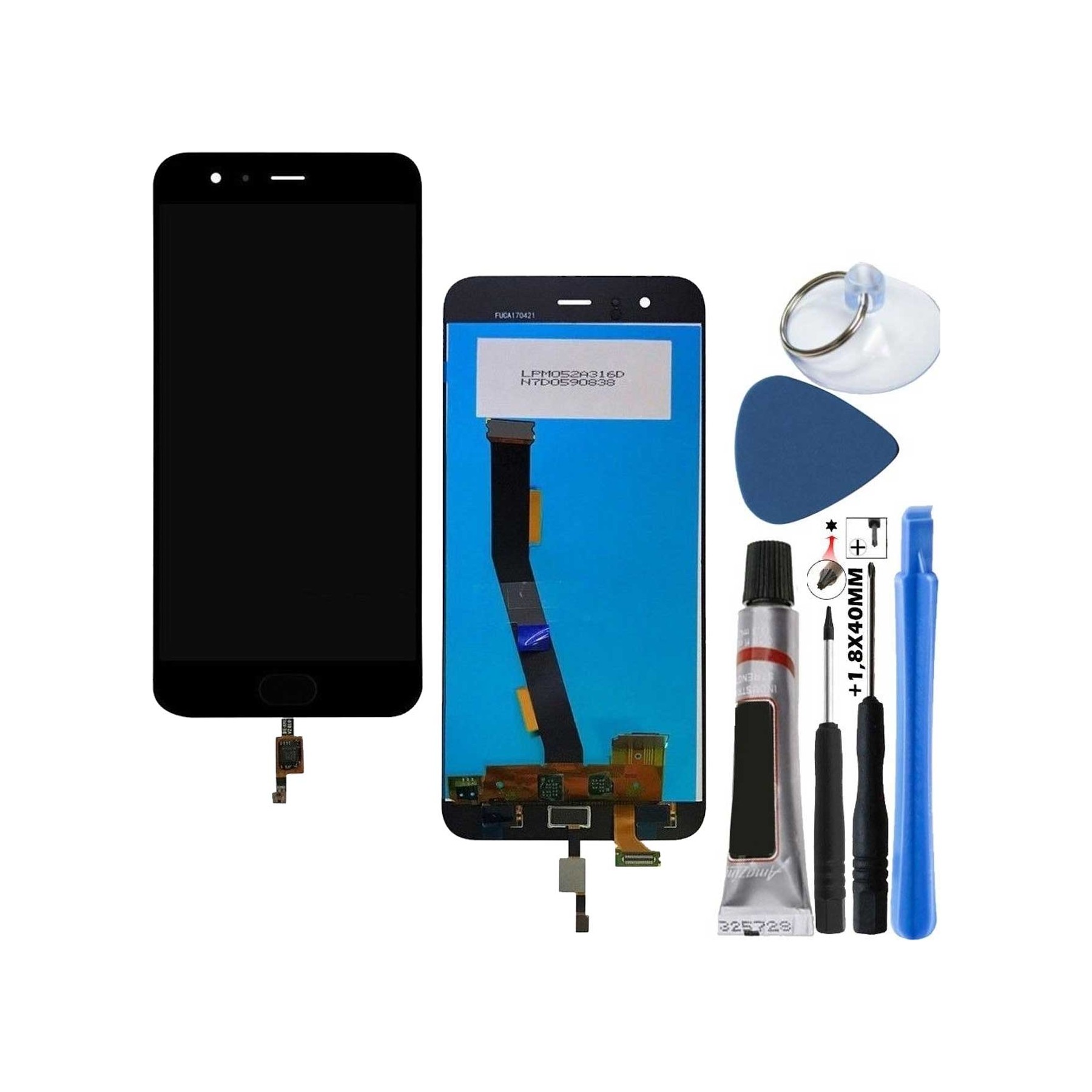 Kit Reparación Pantalla para Xiaomi Mi6 Mi 6 Con Lector Huella Negra