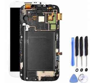 Display For Samsung Galaxy Note 2, Color White, With Frame, OLED ARREGLATELO - 2