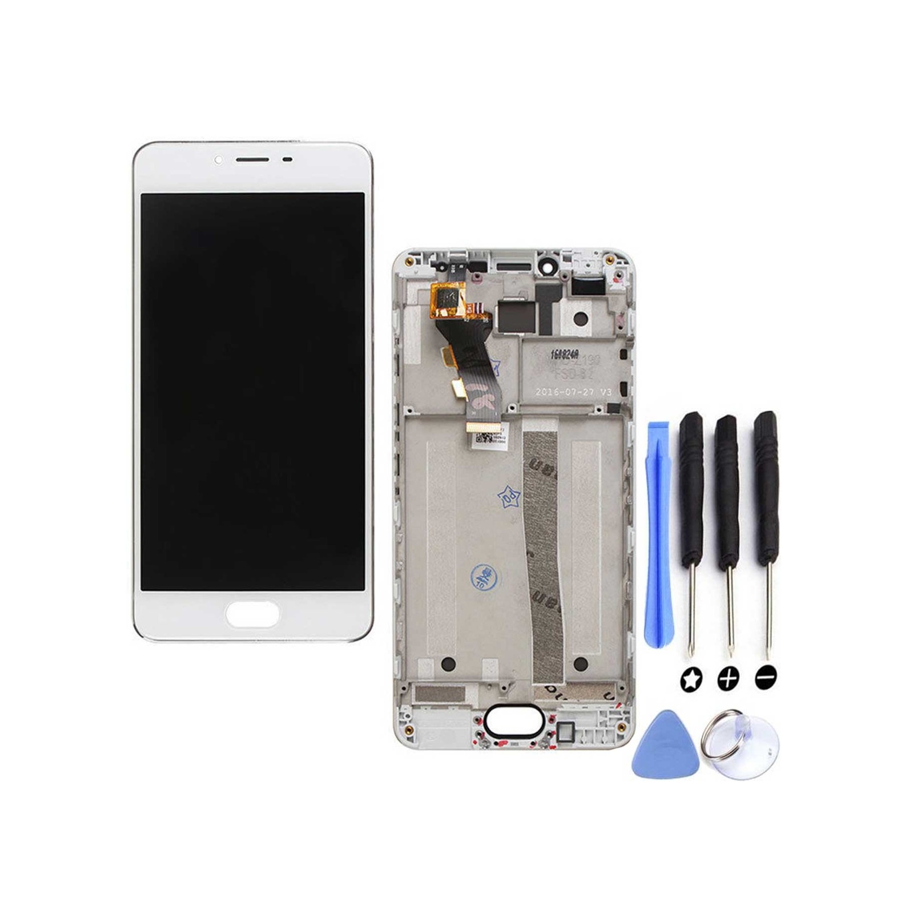 Kit Reparación Pantalla Para Meizu M3S Txdt500Uypa-251 Con Marco, Blanca
