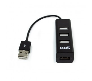 Hub USB 2.0 Universal COOL 4 Puertos USB Negro