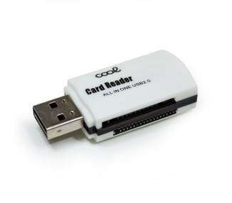 Memoria USB Lector USB Tarjetas Memoria Universal COOL (All in One) Blanco