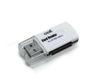 Memoria USB Lector USB Tarjetas Memoria Universal COOL (All in One) Blanco