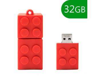 Pen Drive USB x32 GB Silicona Bloque Rojo
