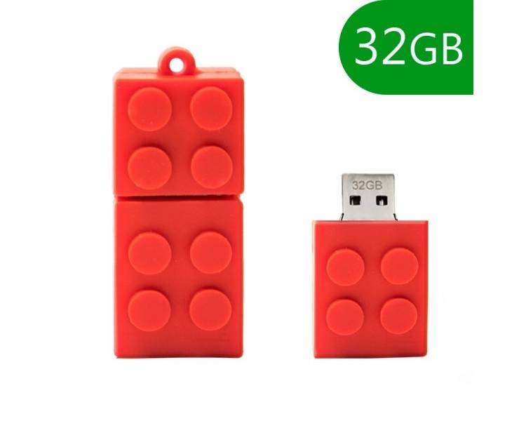 Memoria USB Pen Drive USB x32 GB Silicona Bloque Rojo