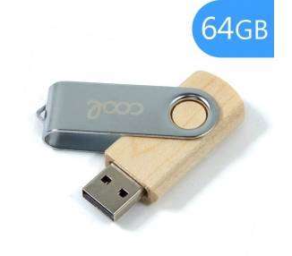 Memoria USB Pen Drive USB x64 GB 2.0 COOL Madera