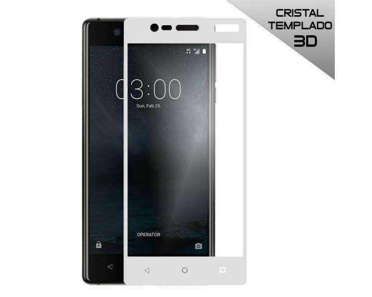 Protector Pantalla Cristal Templado COOL para Nokia 3 (3D Blanco)
